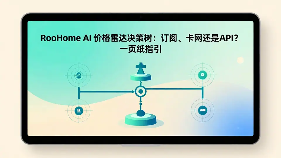封面:RooHome AI 价格雷达决策树:订阅、卡网还是API?一页纸指引